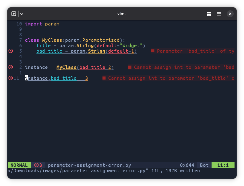 Parameter Assignment Error