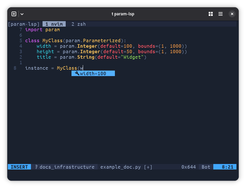Parameter Constructor Completion